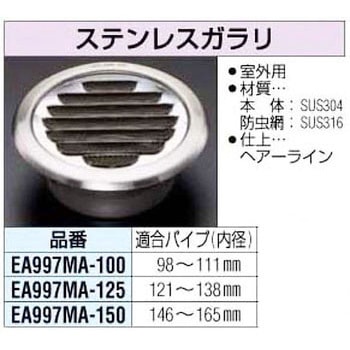 100mm [ステンレス]ガラリ エスコ