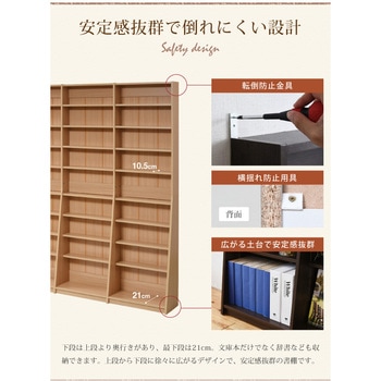文庫本収納ラック メモリ付き1cmピッチ 幅150 本棚 薄型 大容量 スリム オープンシェルフ ジェイケイ・プラン