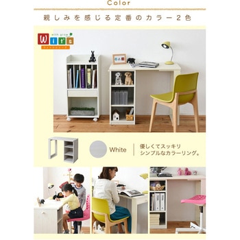 コンパクトデスク ラックタイプ 学習机 学習デスク 勉強机 シンプル フック2個 オープン収納 白 ジェイケイ・プラン