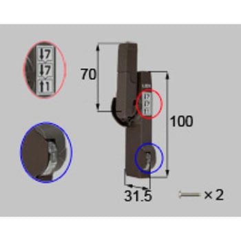 ダイヤル錠クレセント(中) L(*-01022L-BZLY) TOSTEM(LIXIL)