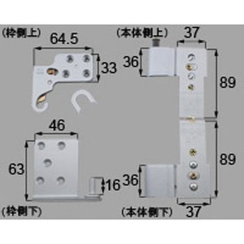 ピボット丁番標準アルミ扉用セット(左) トステム(LIXIL)