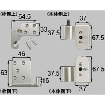 ピボット丁番標準トイレ木扉用セット(MZDZPC005*) トステム