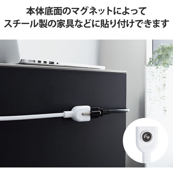 延長コード 電源タップ コンセント 2P 1個口 ほこりシャッター マグネット スイングプラグ ホワイト エレコム