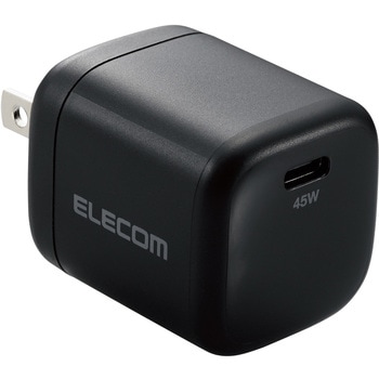 スマホ充電器 AC充電器 タイプC×1 PD 45W GaN 小型 軽量 USBコンセント iPhone - エレコム