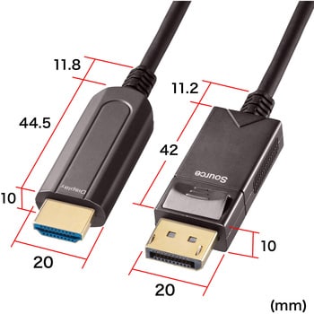 KC-DPHDFB100 DisplayPort-HDMI変換光ファイバーケーブル サンワサプライ ケーブル長10(コネクタカバーの両端まで)m  KC-DPHDFB100 - 【通販モノタロウ】