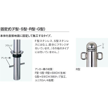 スペースガード 車止めR型ポールタイプ 固定式 スチール製 TOEX(LIXIL)