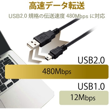 U2C-AM05BK/ID USBケーブル ( USB A - miniB ) USB2.0 RoHS指令準拠 UL