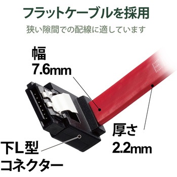 SATA ケーブル 3.0準拠 6Gb対応 UL規格対応 環境配慮パッケージ レッド エレコム