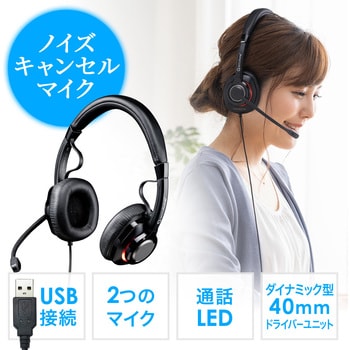 400-HS050PRO ヘッドセット サンワダイレクト 両耳 ブラック色