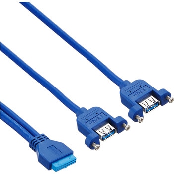 パネルマウント用USB3.0ケーブル ヘッダー接続 アイネックス