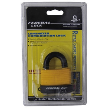 屋外用ダイヤル式南京錠46mm イエロー FEDERAL