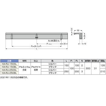 アルミ押出ハンドルHA-RU型 LAMP(スガツネ工業)