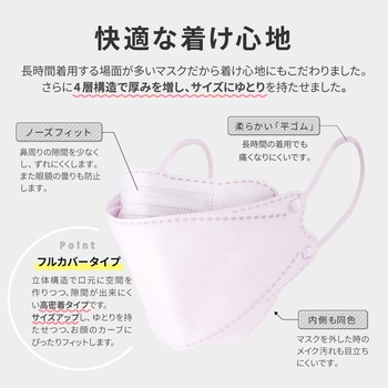 不織布マスク 4層 フルカバータイプ 3色セット ふつうサイズ(個包装) 30枚入り プラスライフ