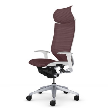 バロン EXハイ 固定ヘッド 可動肘 座メッシュ シルバーフレーム ホワイトボディ ハンガーなし ランバーなし ナイロン オカムラ(岡村製作所)