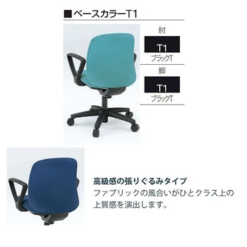 ボニートチェア 布地張り 背裏 張りぐるみタイプ 肘なし ベースカラー ブラック ウレタンキャスター<配送時組立サービス付> イトーキ