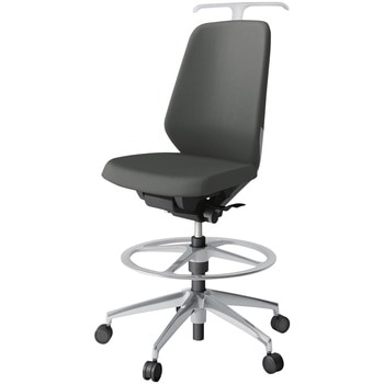 ノートチェア ハイポジションタイプ ハイバック 肘なし ハンガー ランバーサポート付 クロスPV アルミ脚<配送時組立サービス付> - イトーキ