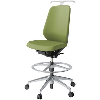 ノートチェア ハイポジションタイプ ハイバック 肘なし ハンガー ランバーサポート付 クロスPV アルミ脚<配送時組立サービス付> - イトーキ