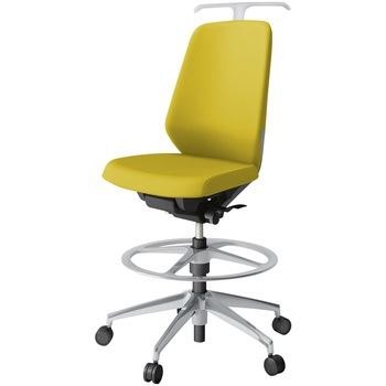 ノートチェア ハイポジションタイプ ハイバック 肘なし ハンガー ランバーサポート付 クロスPV アルミ脚<配送時組立サービス付> - イトーキ