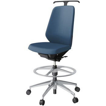 ノートチェア ハイポジションタイプ ハイバック 肘なし ハンガー ランバーサポート付 クロスPV アルミ脚<配送時組立サービス付> - イトーキ