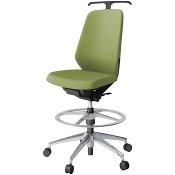 ノートチェア ハイポジションタイプ ハイバック 肘なし ハンガー ランバーサポート付 クロスPV アルミ脚<配送時組立サービス付> - イトーキ