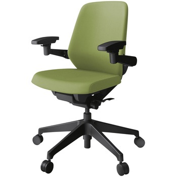 ノートチェア プレーンクロスバック 可動肘 ローバック ランバーサポート付 ウレタンキャスター<配送時組立サービス付> - イトーキ