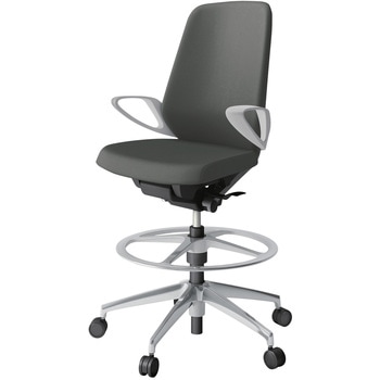 ノートチェア ハイポジションタイプ ハイバック 固定肘 ランバーサポートなし クロスPV アルミ脚<配送時組立サービス付> イトーキ