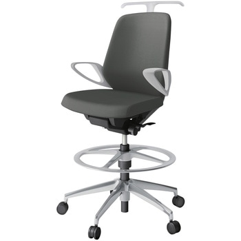 ノートチェア ハイポジションタイプ ローバック 固定肘 ハンガー ランバーサポートなし クロスPV アルミ脚<配送時組立サービス付> - イトーキ