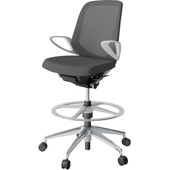 ノートチェア ハイポジションタイプ ローバック 固定肘 ランバーサポート付 メッシュJV アルミ脚<配送時組立サービス付> イトーキ