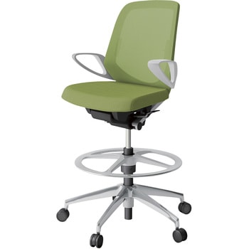 ノートチェア ハイポジションタイプ ローバック 固定肘 ランバーサポート付 メッシュJV アルミ脚<配送時組立サービス付> - イトーキ