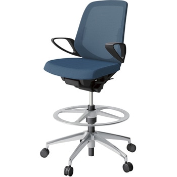 ノートチェア ハイポジションタイプ ローバック 固定肘 ランバーサポート付 メッシュJV アルミ脚<配送時組立サービス付> - イトーキ