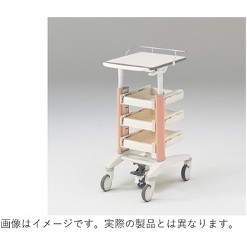 メディワークカート 天板昇降(ウレタンエッジ)・スライドトレイ3段<配送時組立サービス付> イトーキ