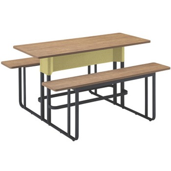 フロウラウンジ テーブル&ベンチ ハイタイプ・両面 幕板付 W1800<配送時組立サービス付> イトーキ