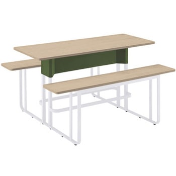 フロウラウンジ テーブル&ベンチ ハイタイプ・両面 幕板付 W1800<配送時組立サービス付> イトーキ