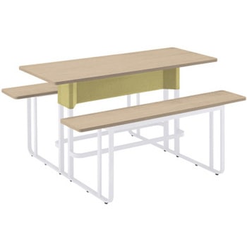 フロウラウンジ テーブル&ベンチ ハイタイプ・両面 幕板付 W1800<配送時組立サービス付> イトーキ