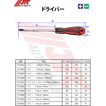 パワーグリップドライバーマイナス8mm×150mm JTC