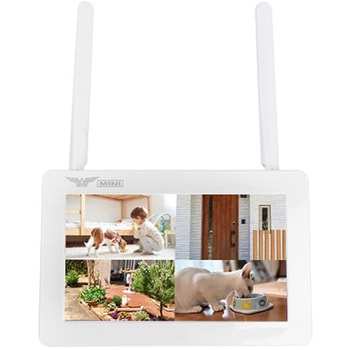 防犯カメラ 無線式 7インチモニター一体型Wi-Fi NVR 4chモデル カメラ2台セット 塚本無線