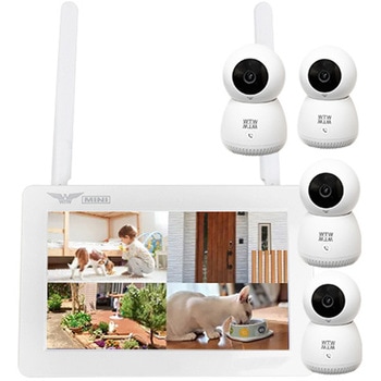 防犯カメラ 無線式 7インチモニター一体型Wi-Fi NVR 4chモデル 塚本無線