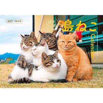【S25】 2027 ぽかぽか島ねこカレンダー 永岡書店