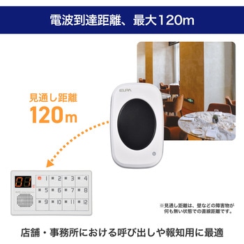 ワイヤレスチャイム 卓上押しボタン ELPA