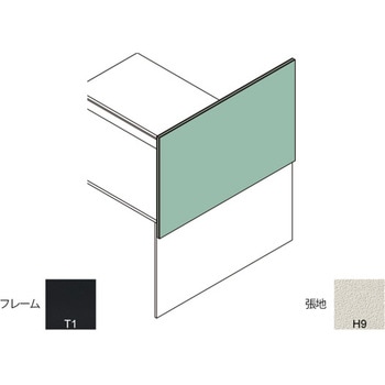 インターリンクR エンドパネル シェルフ・フロントキャビネットハイタイプ用 D1600 布地FR<配送時組立サービス付> イトーキ