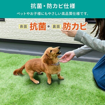 ベランダ人工芝 防炎タイプ 芝丈35mm 表面抗菌 裏面防カビ YAMAZEN(山善)