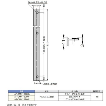 棚ズレ防止アルミ棚柱 スガツネ工業