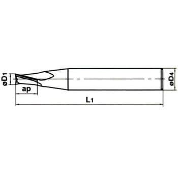 2枚刃 キー溝用エンドミル 三菱マテリアル スクエアハイスエンドミル