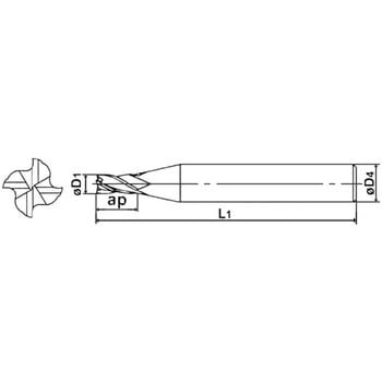 4枚刃 センターカットエンドミル(M) 三菱マテリアル