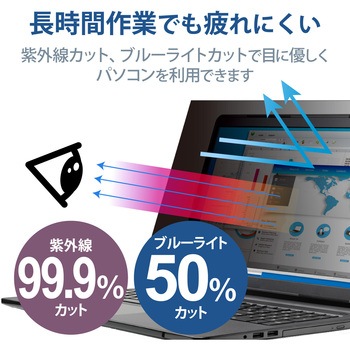 プライバシーフィルター 液晶保護フィルム のぞき見防止 ブルーライトカット 紫外線カット パソコン用 エレコム