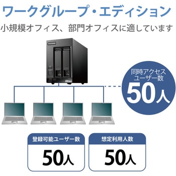 NAS Windows Server IoT 2022 for Storage搭載 Atom 2ベイデスクトップ