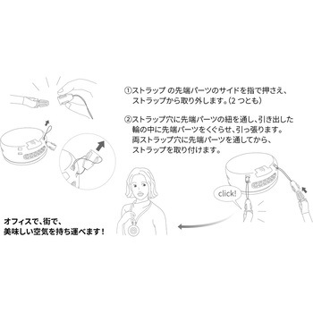 持ち運べるアロマ空気清浄器OiSHi(オイシイ)用 ストラップ ataraina(クリエイティブトレーディング)