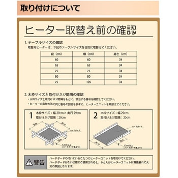 こたつ用ヒーターユニット