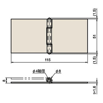 鉄横長蝶番(穴ナシ) ジョー・プリンス竹下