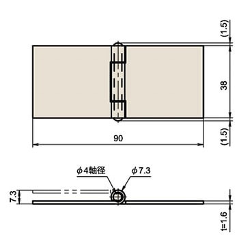 鉄横長蝶番(穴ナシ) ジョー・プリンス竹下